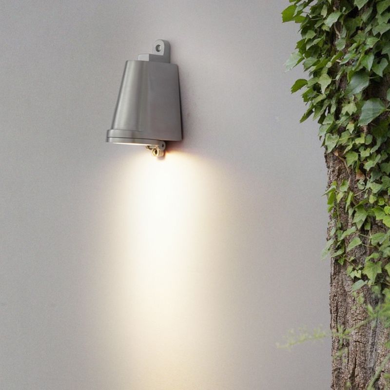 Modern Metal Wall Sconce Trapezoid Shape Wall Light with Glass Shade for Courtyard