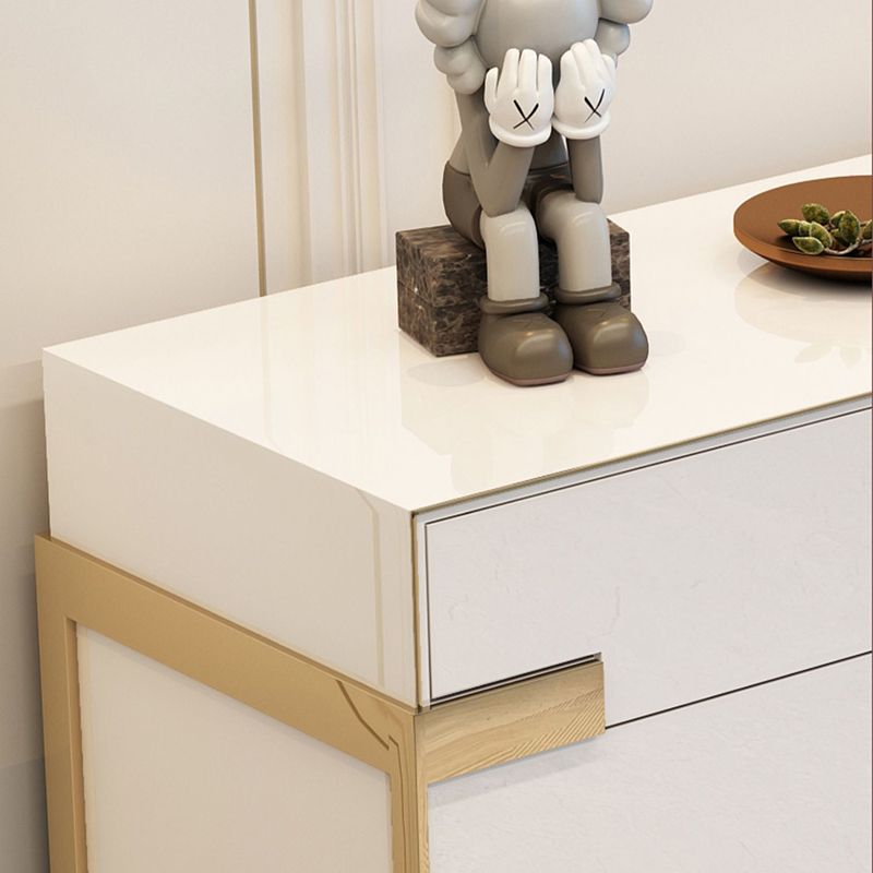 Glam Wood Horizontal Storage Chest with 8 Drawers for Bedroom