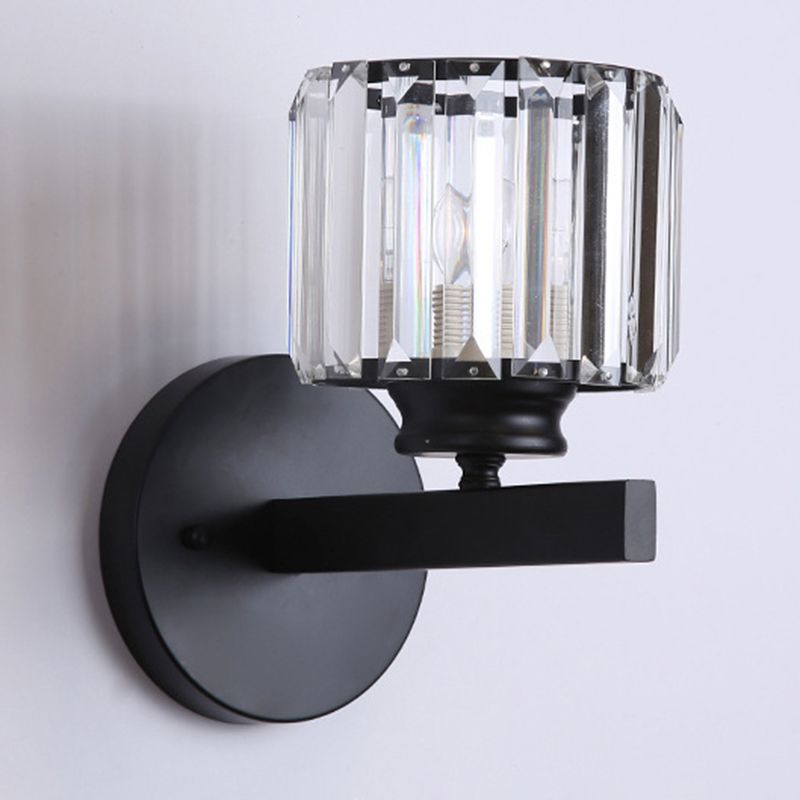 Moderner Stil Mini Kristallwandleuchten 11 Zoll Höhe bewaffneter Schon für Schlafzimmer