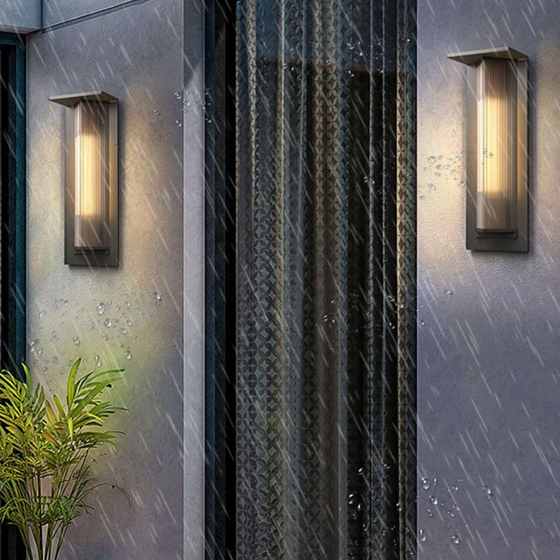 Contemporary Wall Sconce Black Outdoor Wall Light Fixture with Metal