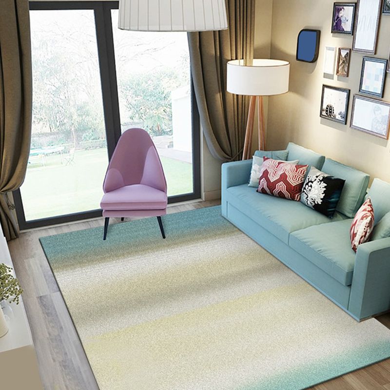 Gradient Color Home Area Rug Simplicity Unpatterned Carpet Synthetics Anti-Slip Backing Indoor Rug