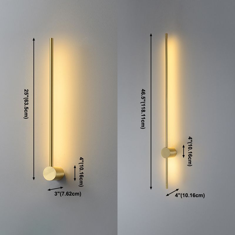 Sitting Room Modernist Wall Sconce Gold Linear LED Simple Wall Mounted Light