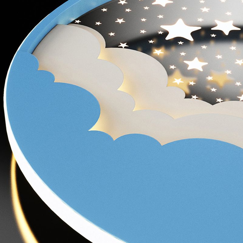 1 Light Circular Flush Mount Contemporary Metal Ceiling Light Fixture