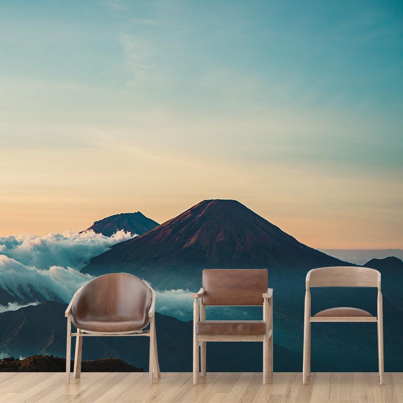 Mountain View Wall Mural Decal Moisture Eco-friendly Wallpaper Resistant for Sitting Room