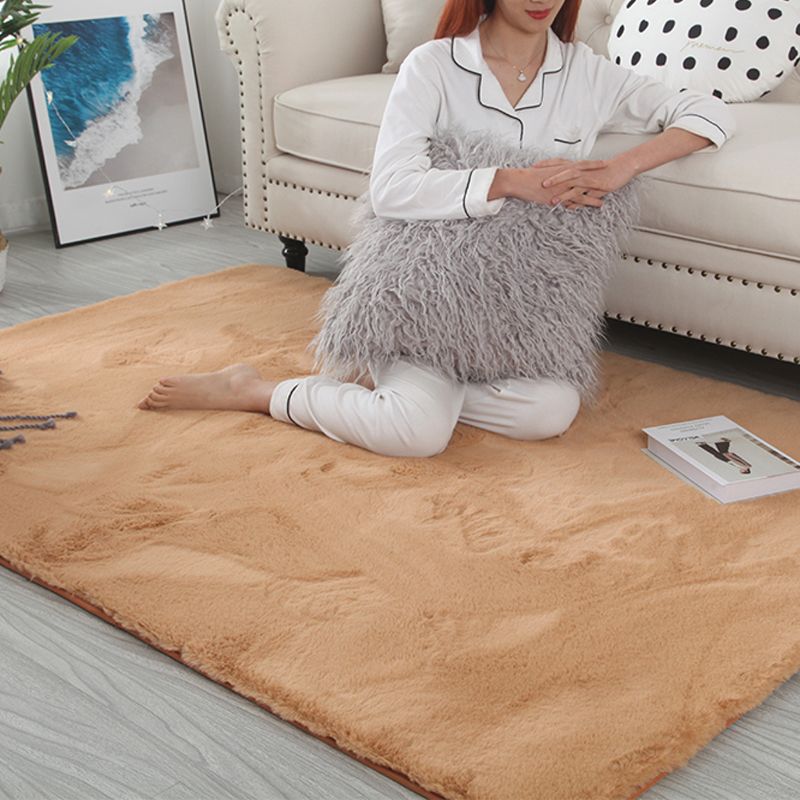 Multi-Color Plain Rug Plüsch Nordisch Teppich waschbar