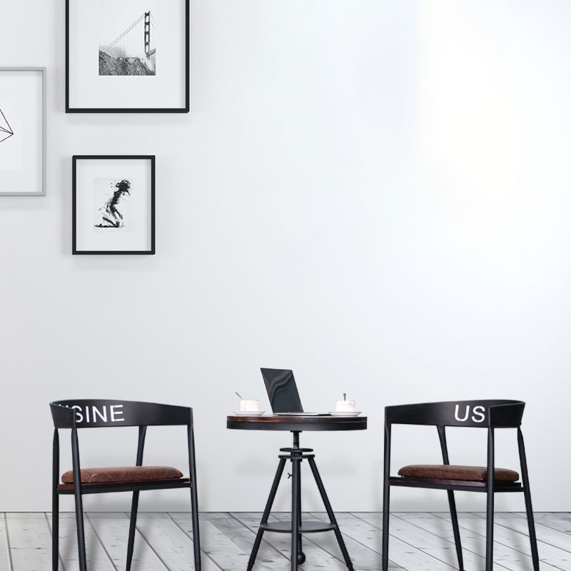 Chaise de salle à manger industrielle 21 '' Plaide latéral à dos ouvert de largeur avec des jambes en métal pour un usage domestique