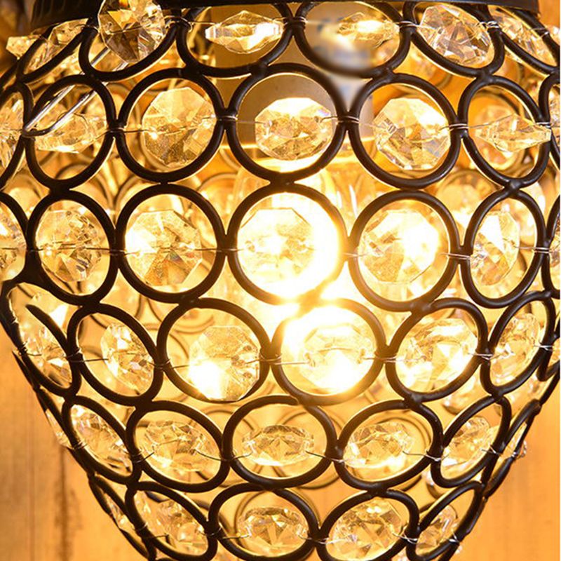 Resin Deer Wall Sconce Lamp Decorative 1-Light Crystal Wall Light for Living Room