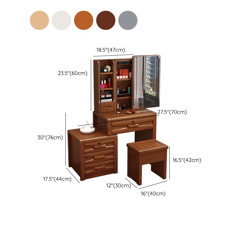 Solid Wood Traditions Bedroom Mirror with Drawer Dressing Table