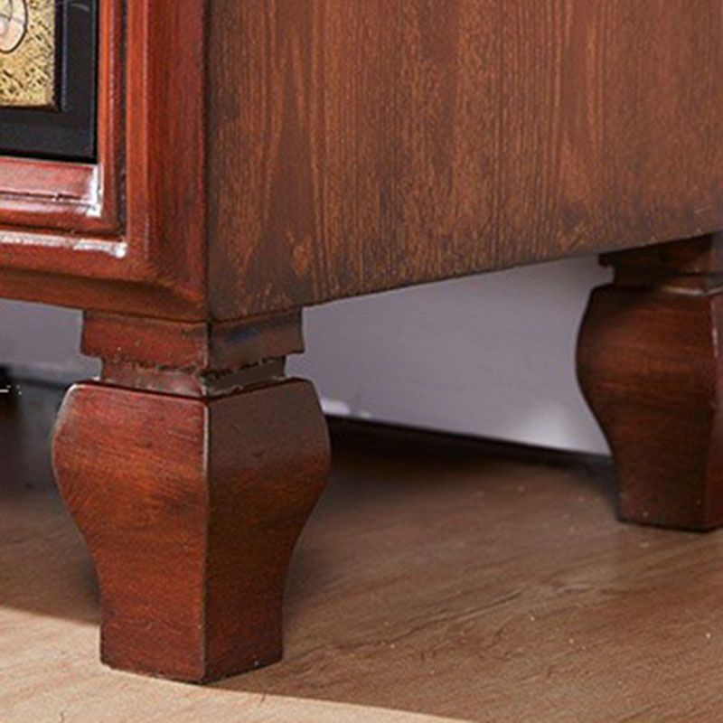 Traditional Solid Wood Storage Chest Bedroom Chest in Brown with Drawers