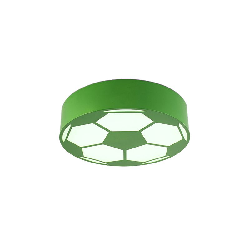 Lámpara de techo con tema deportivo, luz de montaje en techo de fútbol plana acrílica para dormitorio de niños