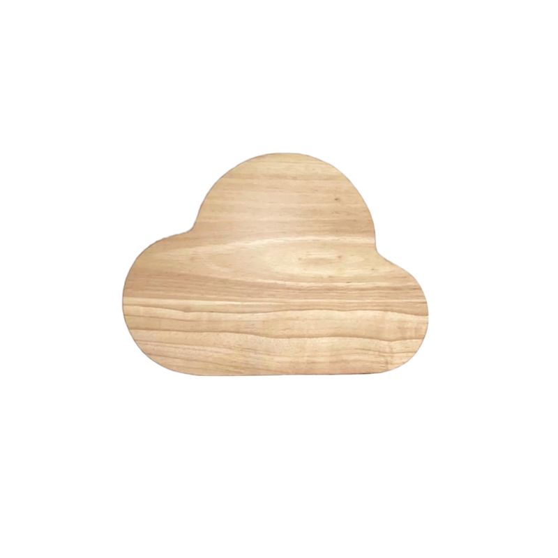 Wood Cloud Flush Mount Wall Sconce Minimalistic Beige LED Wall Mount Lamp in Warm/White Light