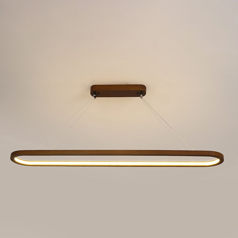 Contemporary Wood Kitchen Pendant Light Oval 1 Light Ceiling Pendant Light