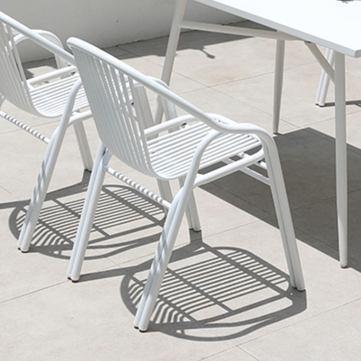 White Round Patio Dining Sets Boho 1/2/3/5/7 Pieces Dining Table Set