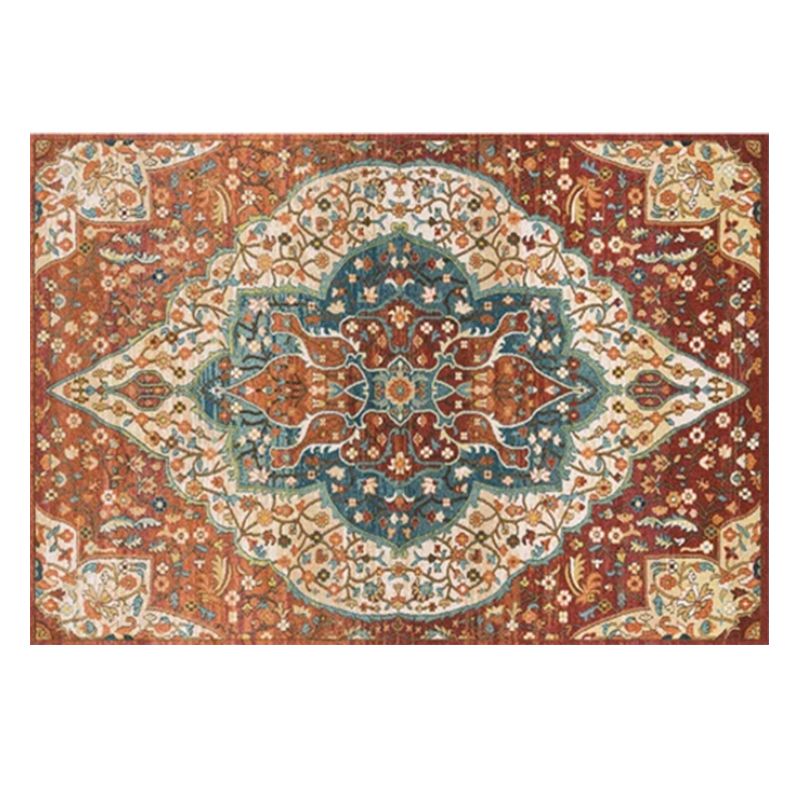 Tapis à imprimé géométrique multi-couleurs mélange de coton mélange oriental tapis intérieur non glissement