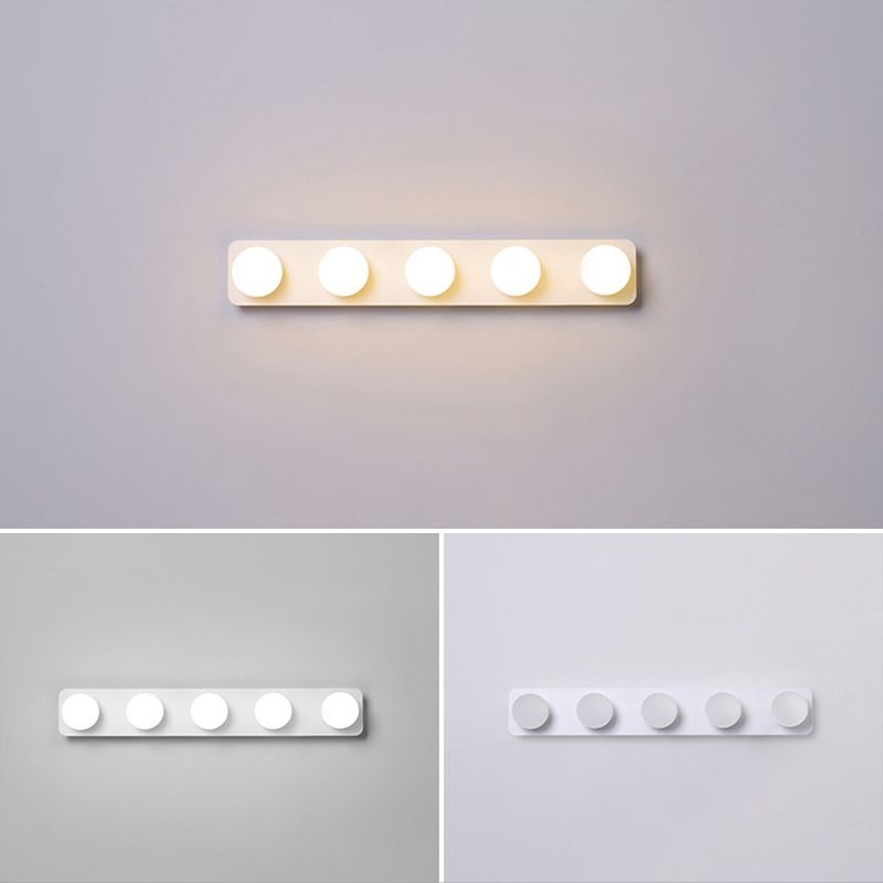 Modern Rectangle Shape Vanity Light with Acrylic Shade for Powder Room Washroom