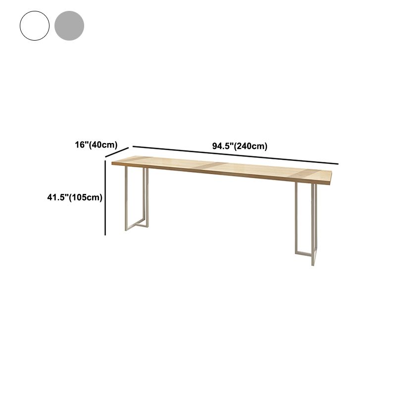 Contemporary Rectangle Bar Dining Table Pine Wood Bar Table with Double Pedestal
