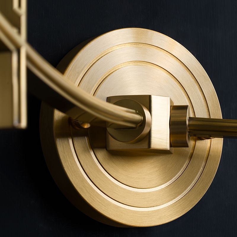 Multi -Lichter Wandleuchten moderner Stil Halbzylinderform Kristallwandhalterung in Messing