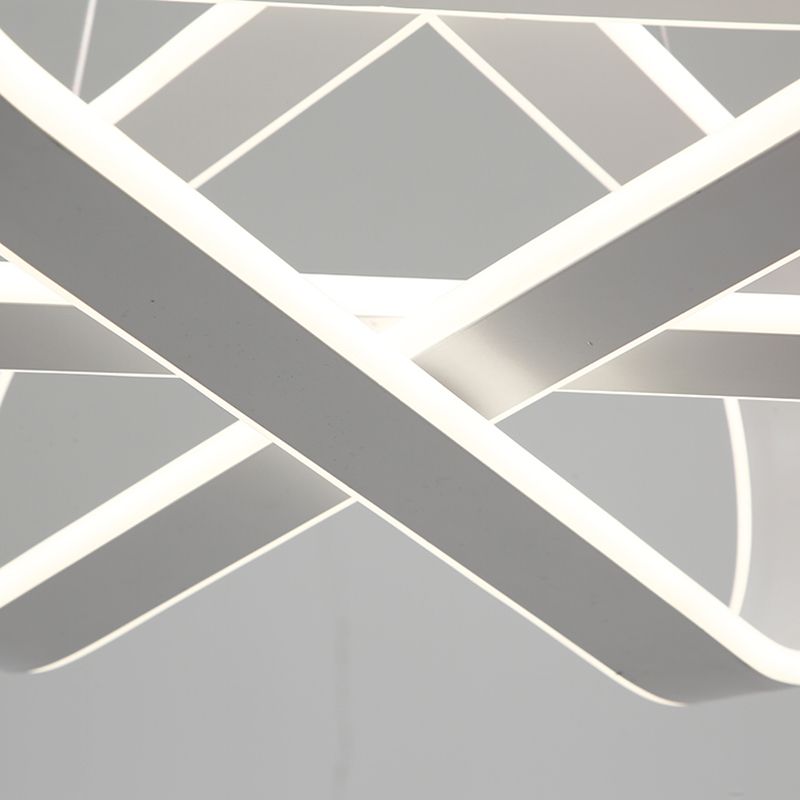 Ellipse Bedroom Chandelier Lamp Acrylic 1 Light Modern LED Ceiling Pendant in White