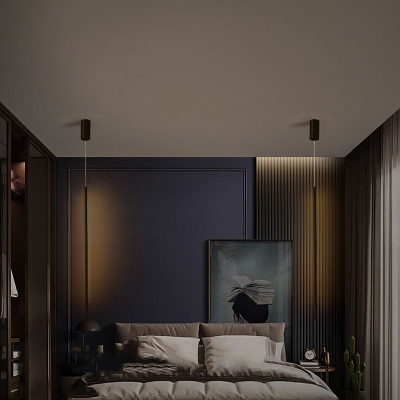 Metal New Modern Hanging Ceiling Light Linear 1-Light Pendant Light for Bedroom