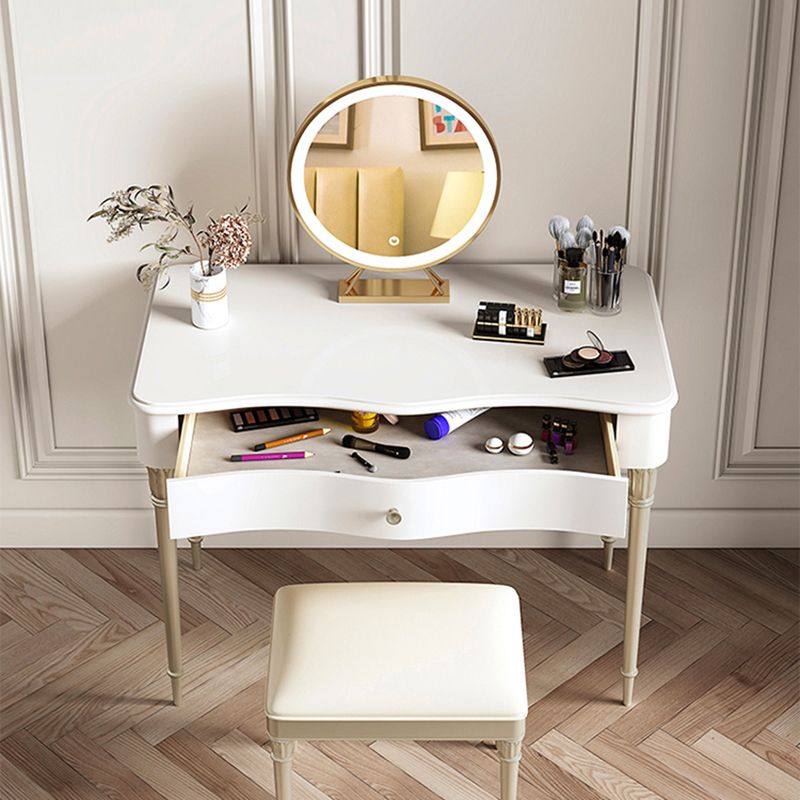 15" Wide Glam Make-up Vanity Solid Wood Dressing Table with Drawer