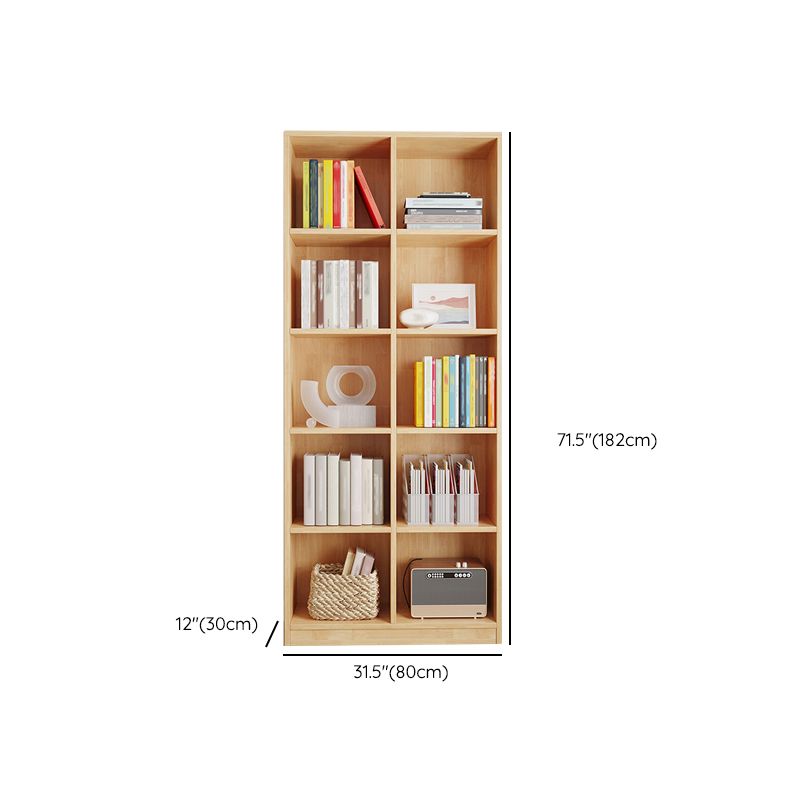 Scandinavian Style Bookshelf Closed Back Standard Wooden Bookcase for Study Room