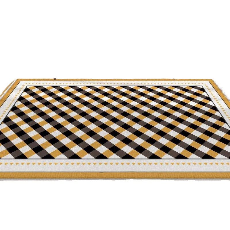 Brown Circle Rug Polyester Modern Area Rug Washable Rug for Living Room