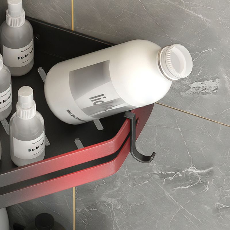 Modern 2/3-Piece Bathroom Set Stainless Triangle Bath Shelf in Aluminum