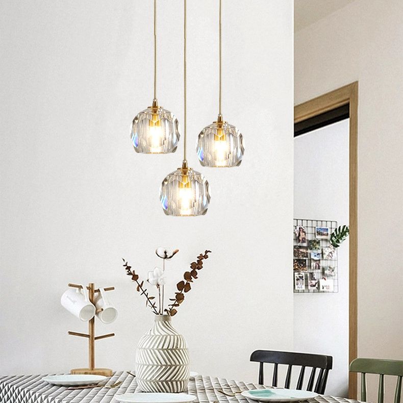 Modern Luxury Style Down Lighting Pendant 1 Light Suspension Pendant with Crystal Shade