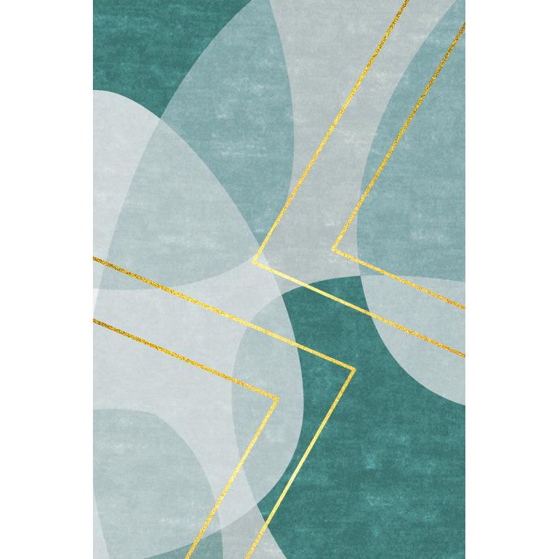 Red Modern Area Rug Polyester Ring Rug Non-Slip Backing Rug for Living Room