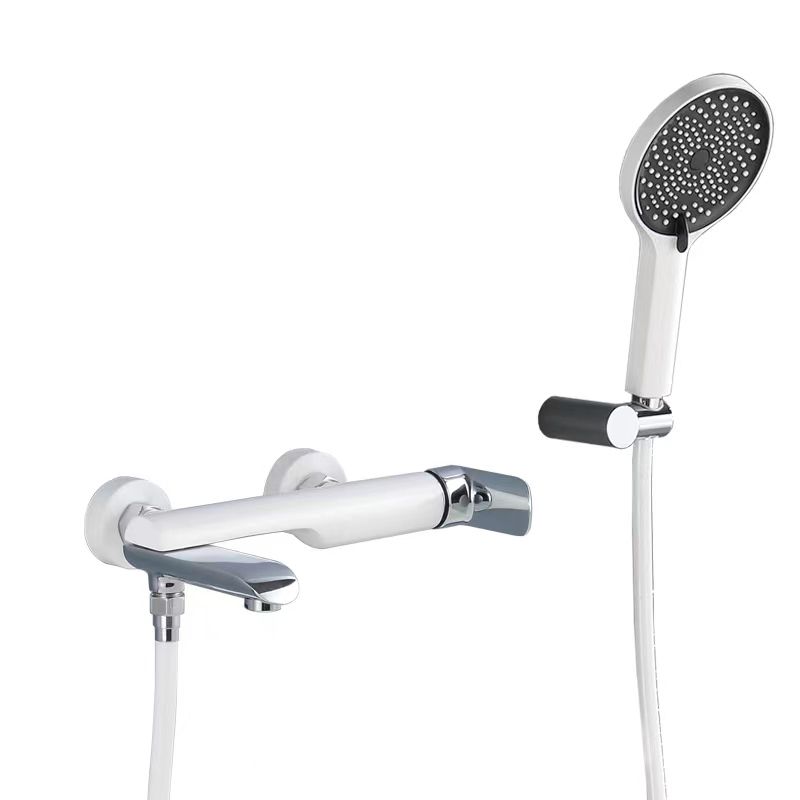 Swivel Tub Filler Wall Mount Single Lever Handle Brass Tub Filler with Hand Shower