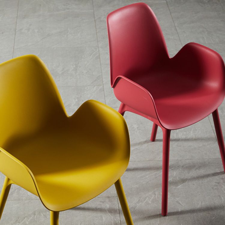 Modern Plastic Arm Chair Parsons Chair in Matte Finish for Kitchen