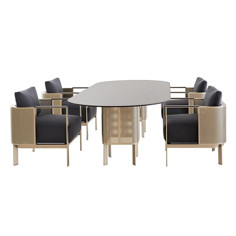 Metal Frame Outdoor Patio Sofa Industrial Water Resistant Patio Sofa