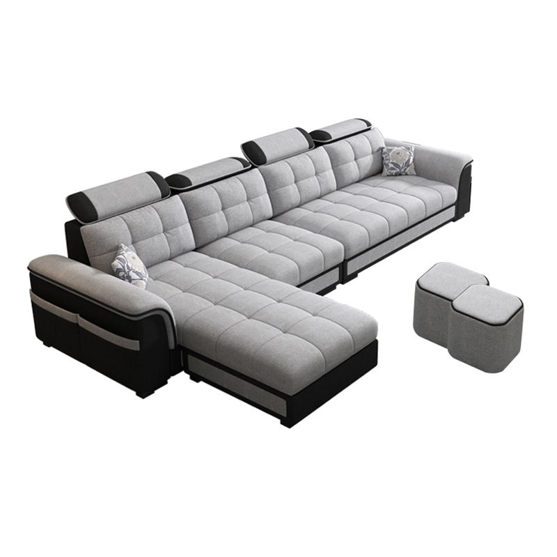 Light-grey Pillow Top Arm Modern Sofa/Sectional with Removable Cushions for Apartment