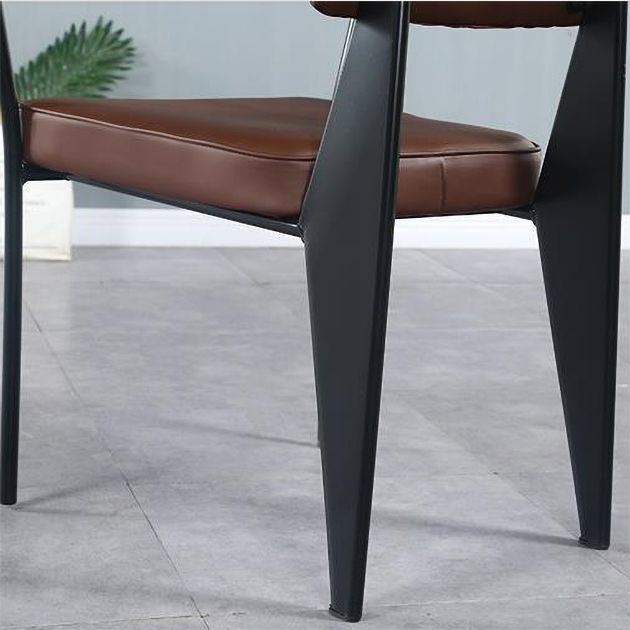 Fauteuil de pièce intérieure-extérieure en métal industriel, chaise à dossier ouvert