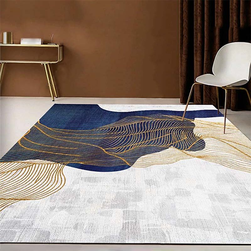 Multicolored Modern Rug Geometric Design Carpet Polyester Washable Indoor Rug for Living Room