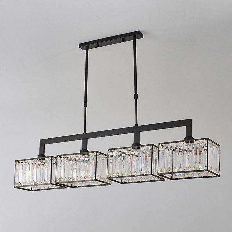 Nordic Style Hanging Lamp Crystal Island Light Fixture for Living Room