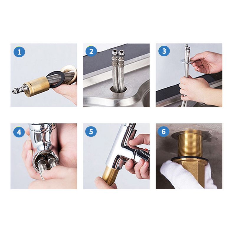 Single Handle Faucets Glam Style Vessel Sink Faucets for Bathroom