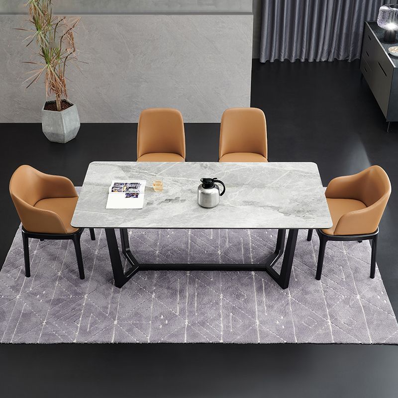 Modern Style Sintered Stone Rectangle Table Set 1/4/5 Pieces Dining Set