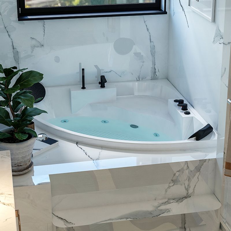 Acrylic Modern Back to Wall Bath Tub Bathroom Corner Bathtub in White