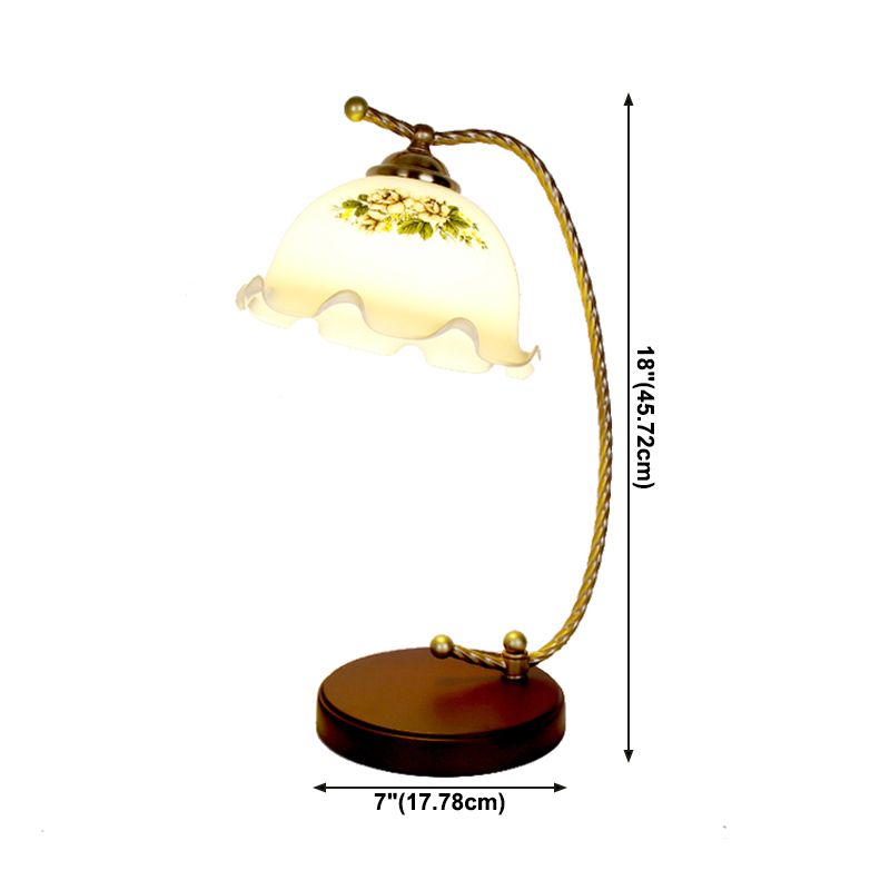 Modern Style Flower Shape Table Lamp Glass 1 Light Table Light