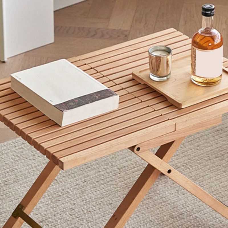 Modern Waterproof Wood Courtyard Table Rectangle Outdoor Table