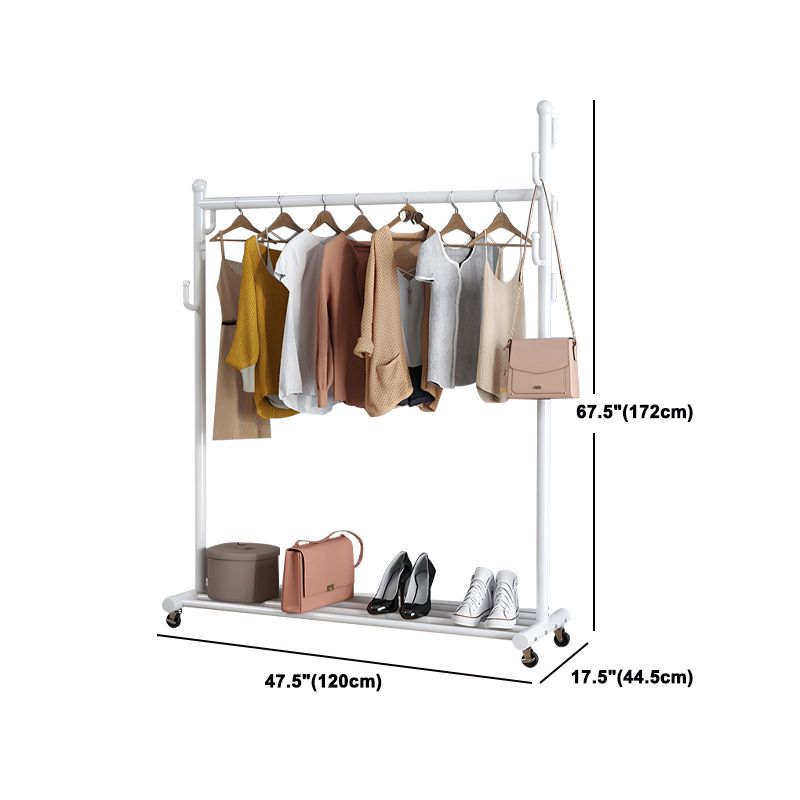 Stainless Steel Open Armoire Contemporary Style Cabinet with Clothing Rod