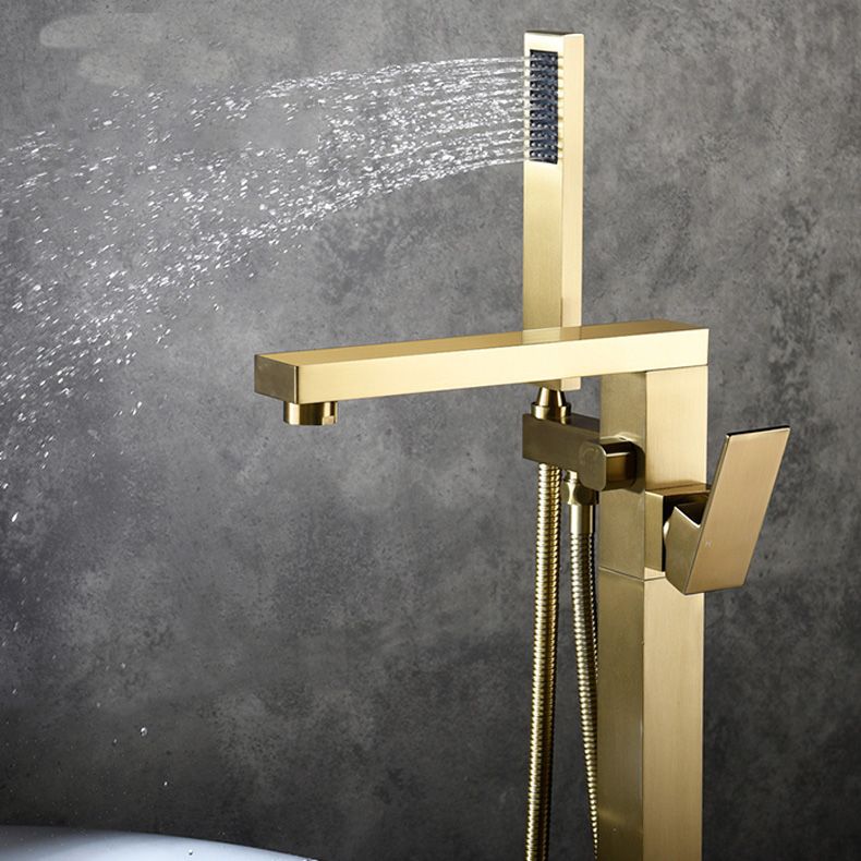 Modern Freestanding Tub Faucet Copper One Handle Floor Mounted Freestanding Bathtub Faucet