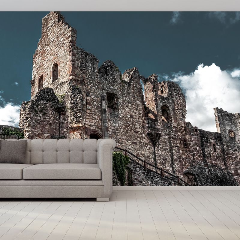 City Construction Mural Wallpaper Mildew Resistant Wall Covering for Bedroom