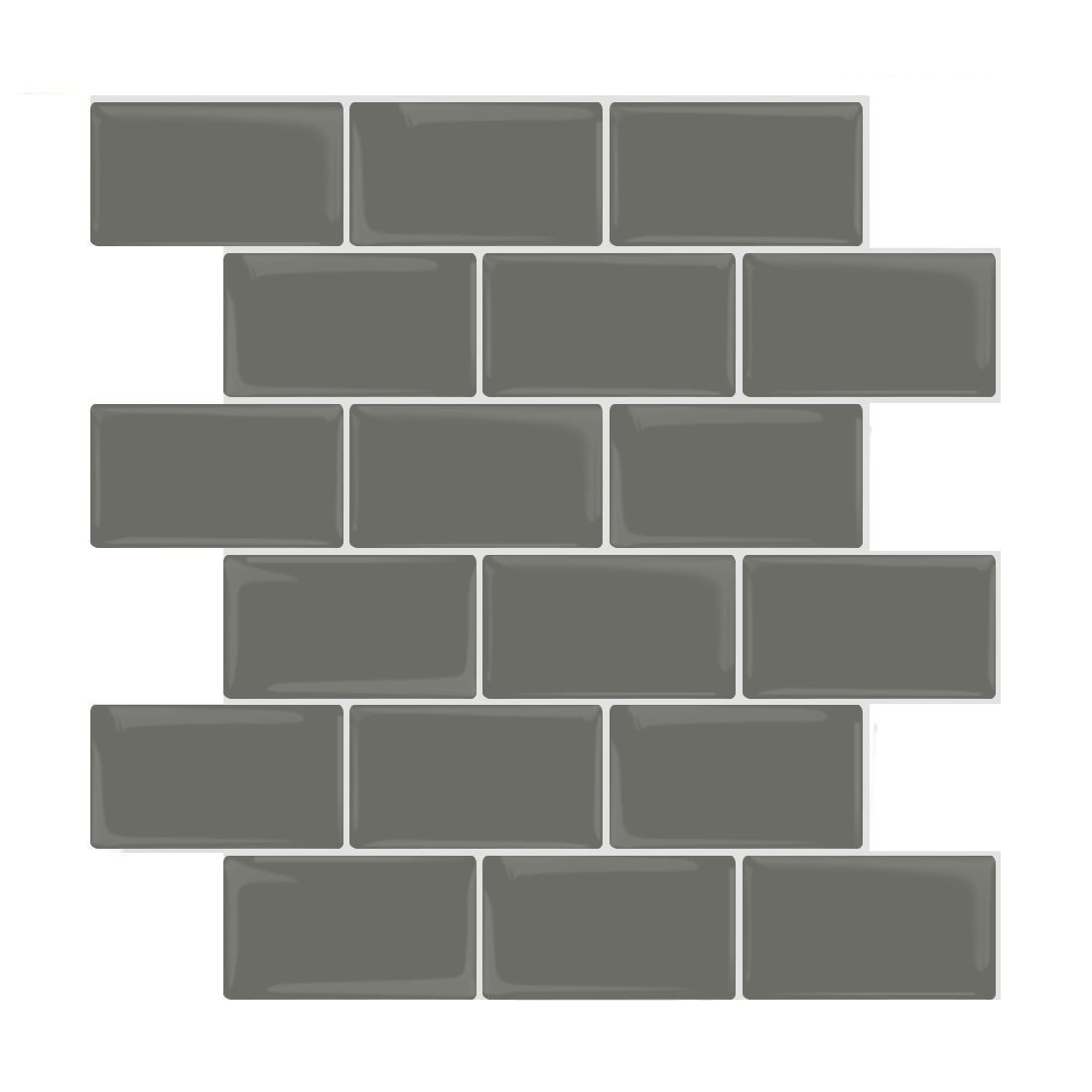 Peel and Stick Tiles Rectangle Stain Resistant PVC Subway Peel and Stick Tiles for Kitchen