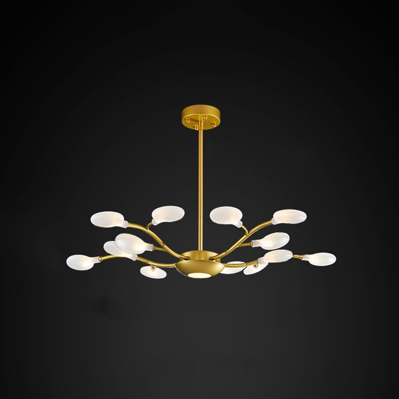 Wrought Iron Firefly Pendant Light in Modern Luxury Style Acrylic Sputnik Ceiling Light for Living Room