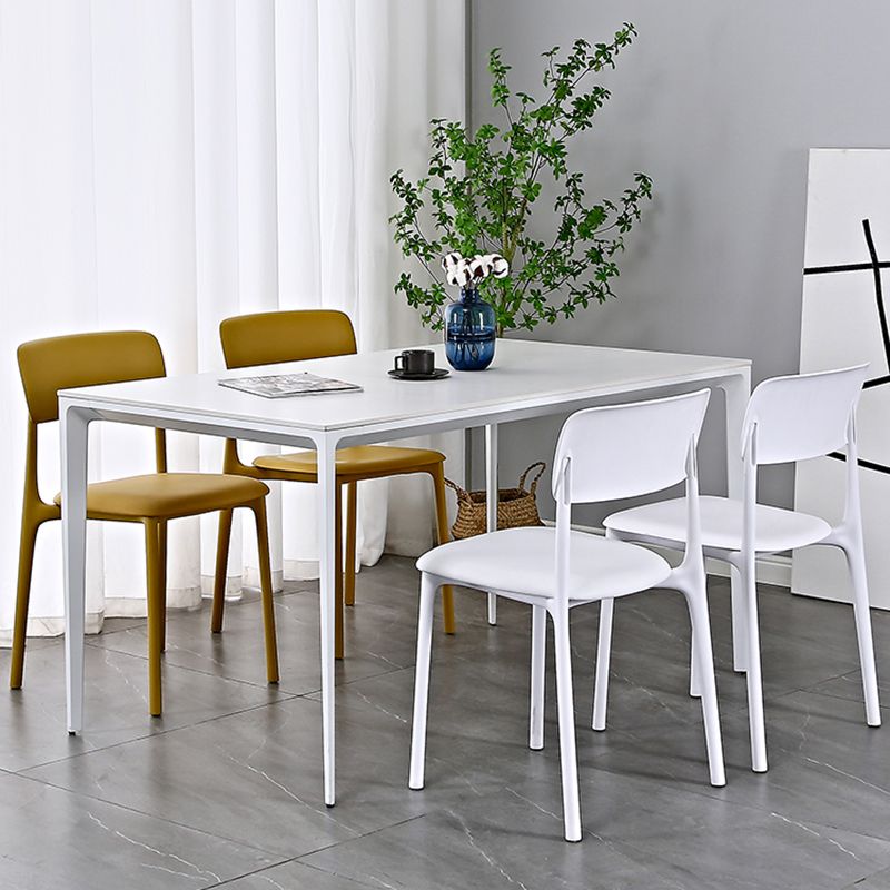 Plastic Modern Contemporary Kitchen Chair Armless Open Back Dining Room Chair
