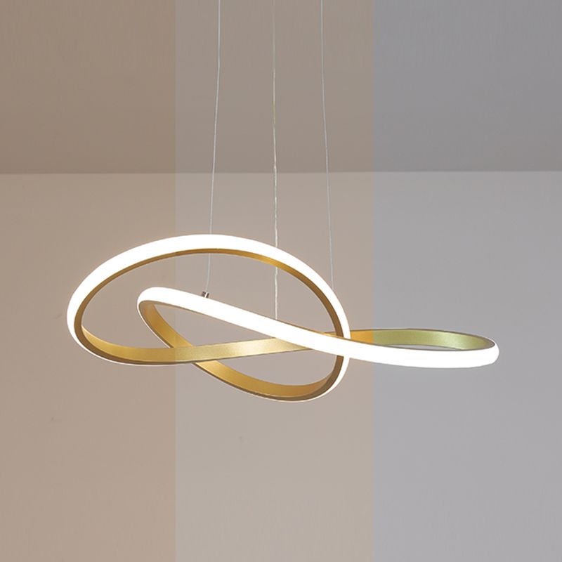 Twist Shade Metall Kronleuchter Licht moderne 1-helle Kronleuchterbeleuchtung in Gold