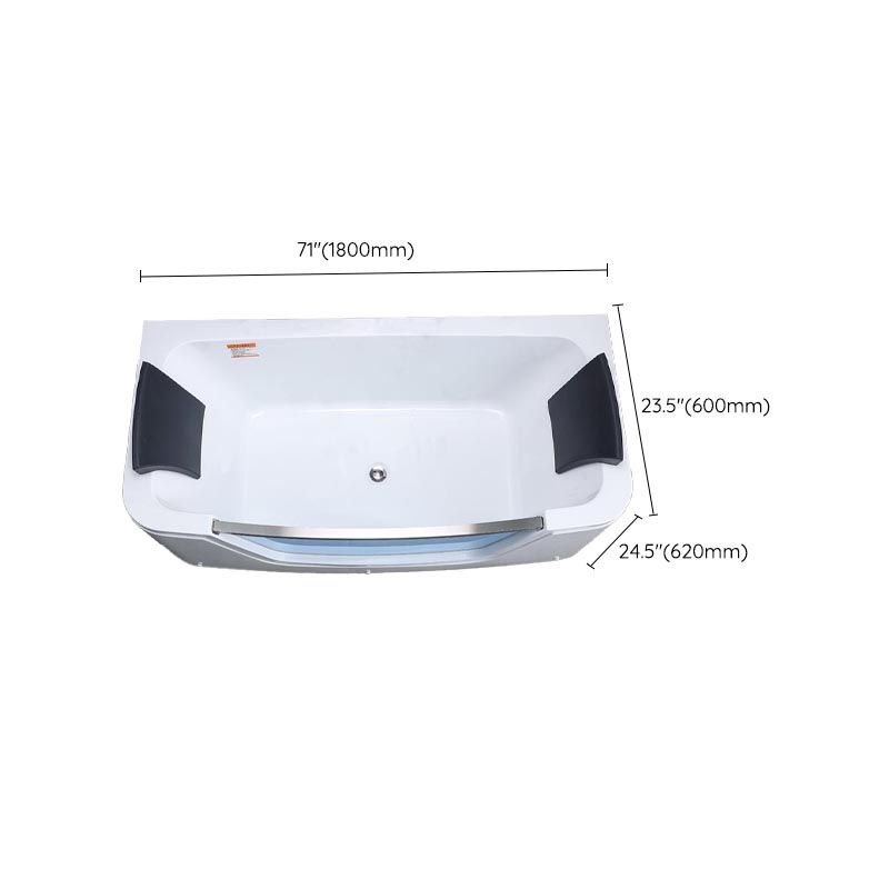 Bathroom Modern Acrylic Bath Tub Back to Wall Center Drain Tub