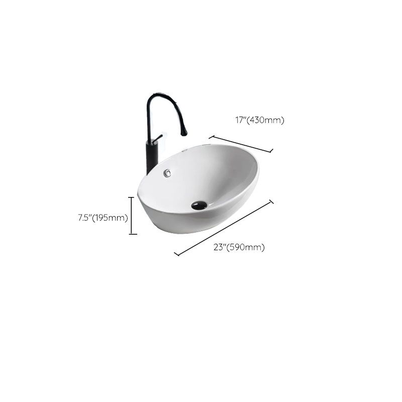 Bathroom Ceramic Sink Round Rod Handle Anti-spill Modern Faucet Sink